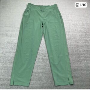 Athleta Pants Women 10 Green Brooklyn Textured Jogger Athleisure Gym Pull On